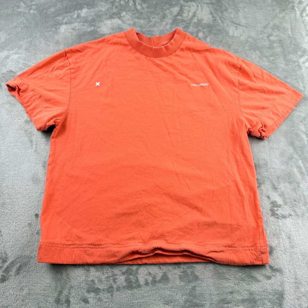 Collusion Graphic Tee Women's S Orange Infinity Album Launch Concert Style Shirt